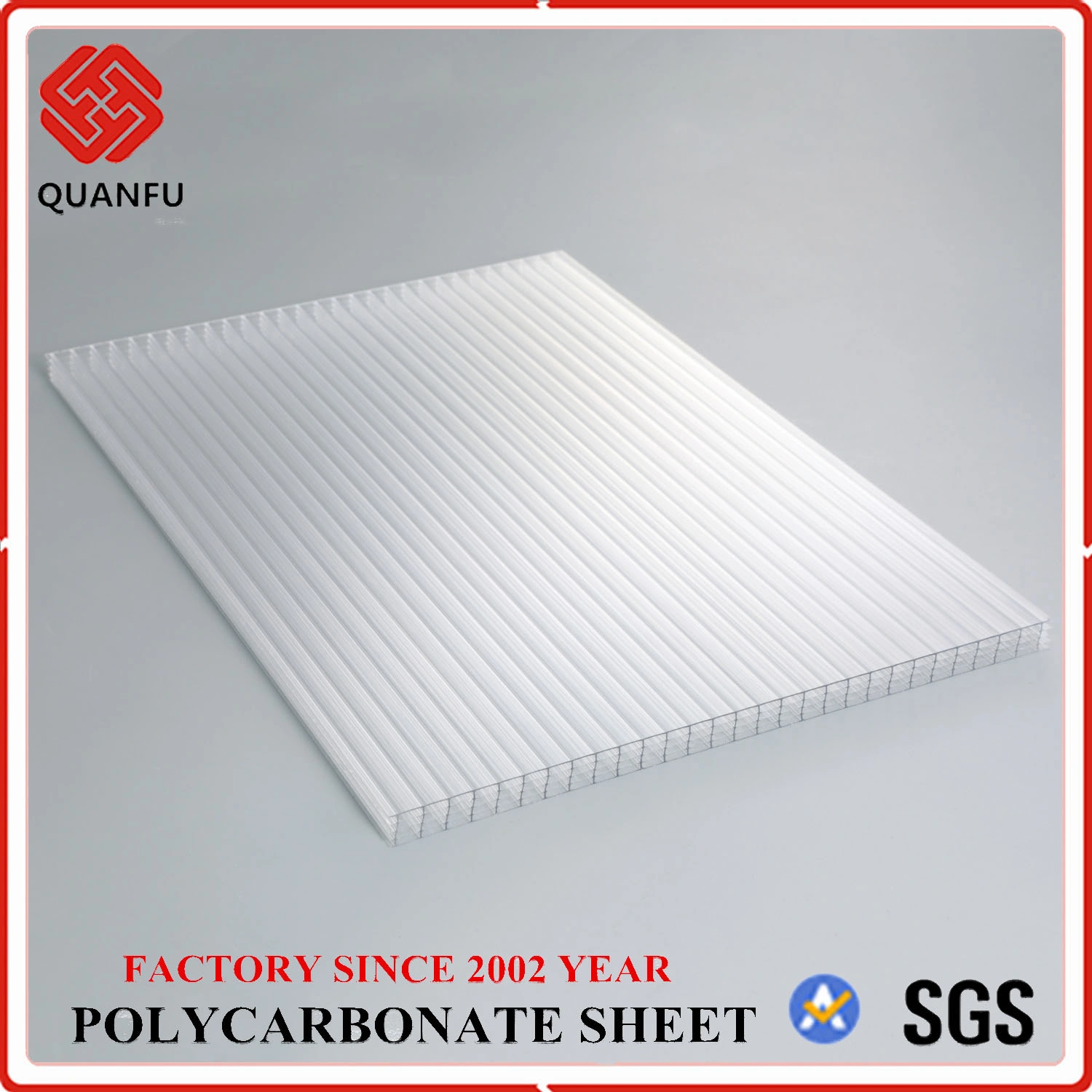 8mm Two Wall Hollow Polycarbonate Sheet for Greenhouse / Greenhouse Polycarbonate Sheet