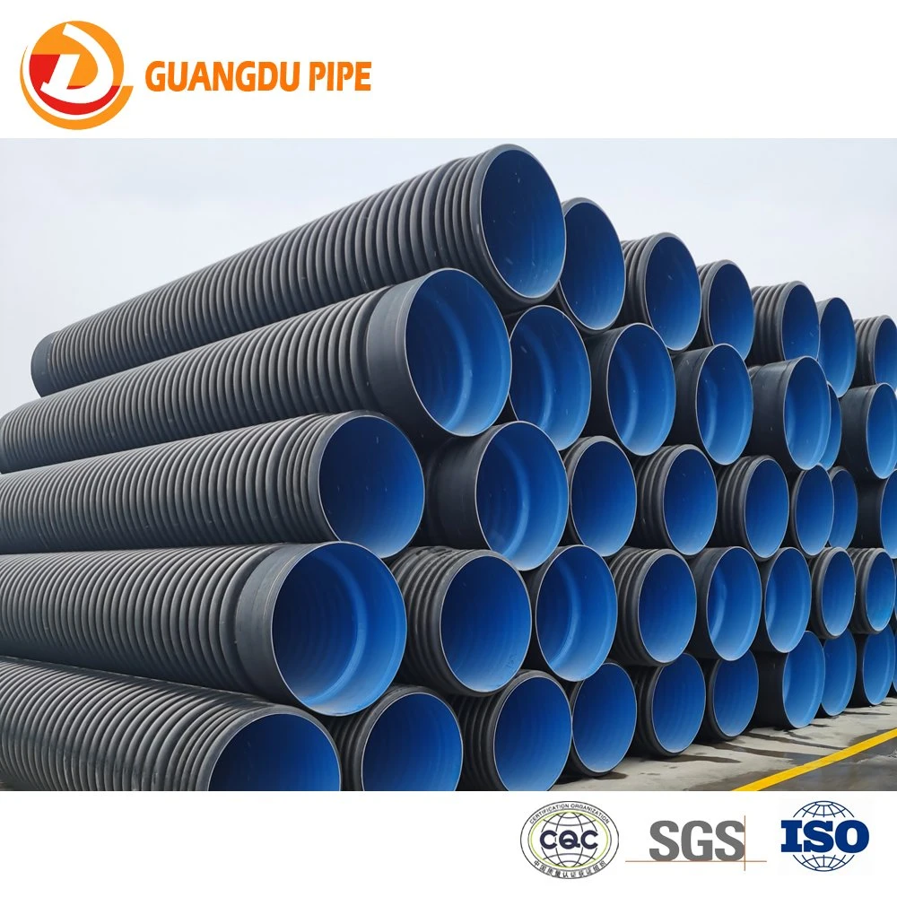 Black HDPE Large Flexible Drainage Culvert Double Wall Plastic Corrugated Pipe