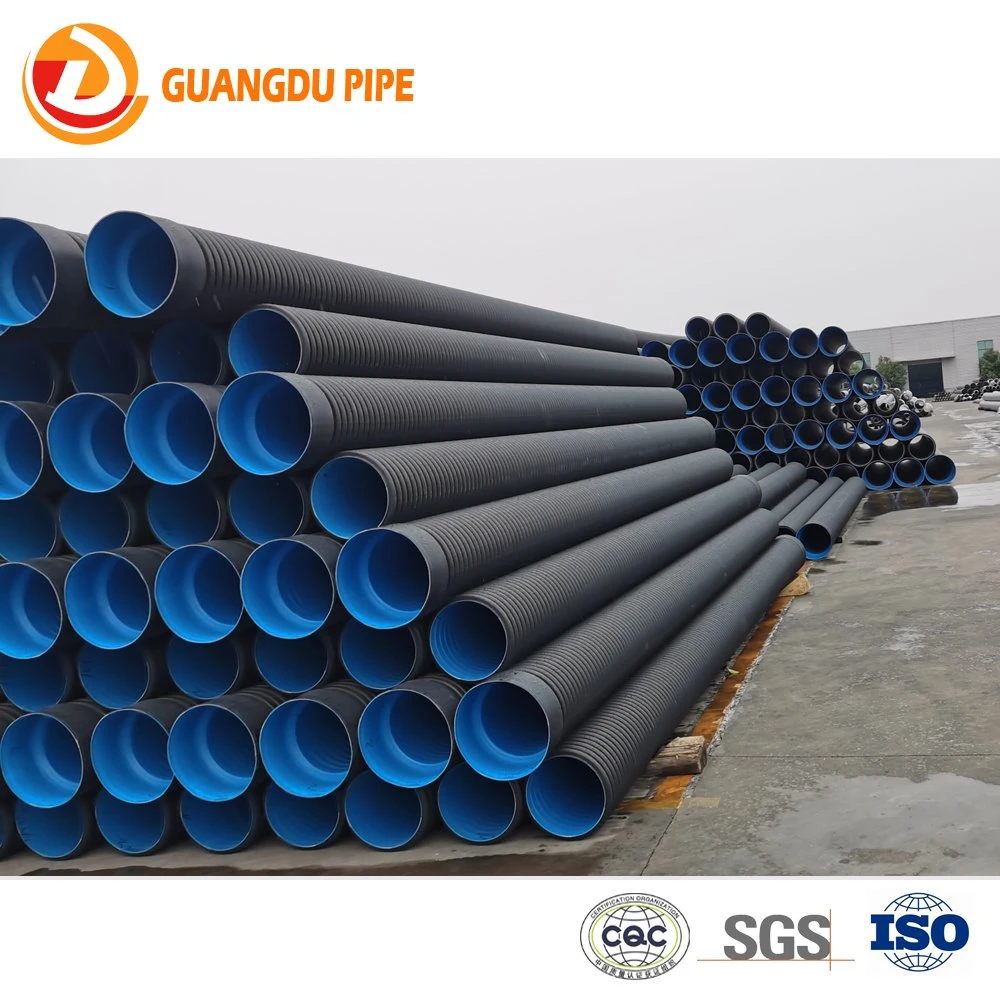 HDPE double wall corrugated pipe infiltration pipe PE drain pipe
