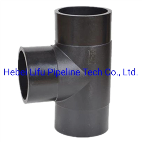 High Quality Plastic Pipe Fittings HDPE80 Reducer Tee and Pipe Fittings PE80 Butt Fusion Water Supply Pipe Fittings DIN Standard SDR17