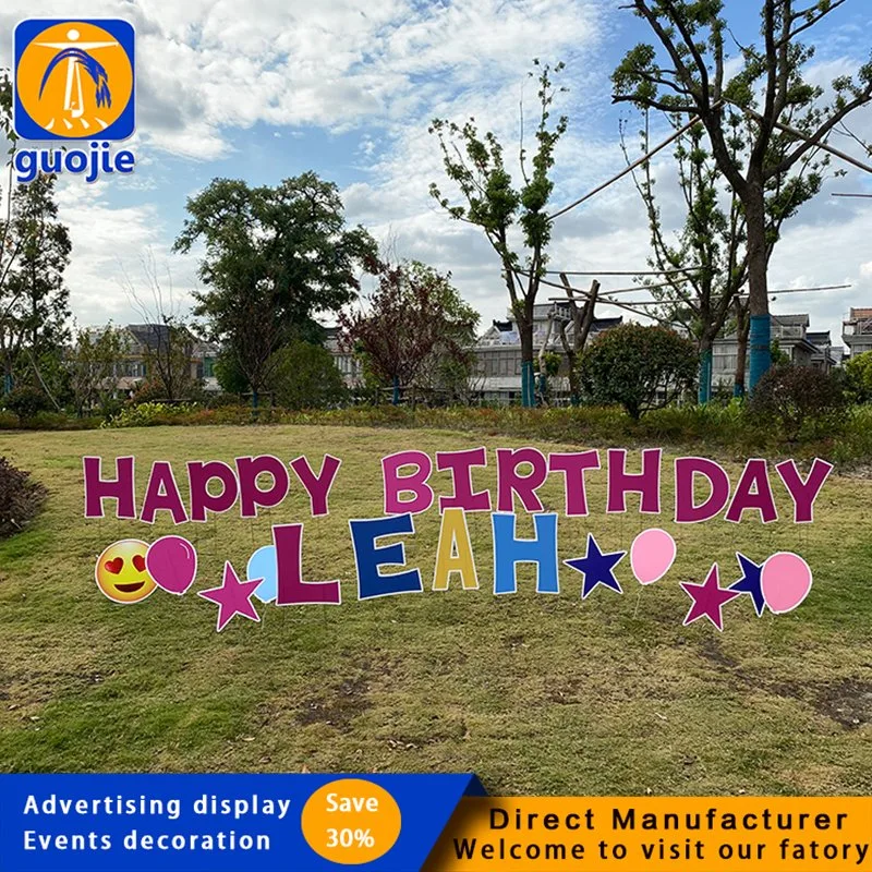 happy birthday corrugated paper letter code sign