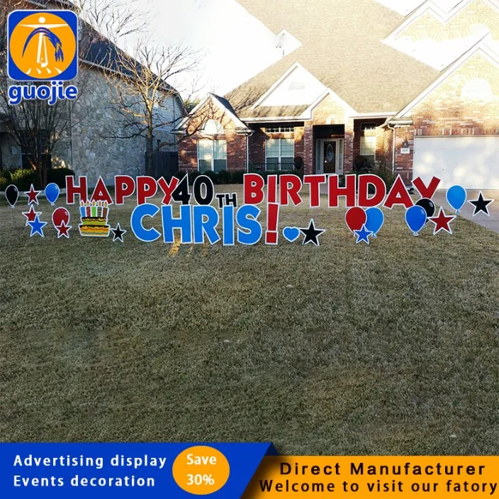 Outdoor Blank Lawn Coroplast Boy Happy Birthday Custom Letters Yard Sign Corrugated Plastic