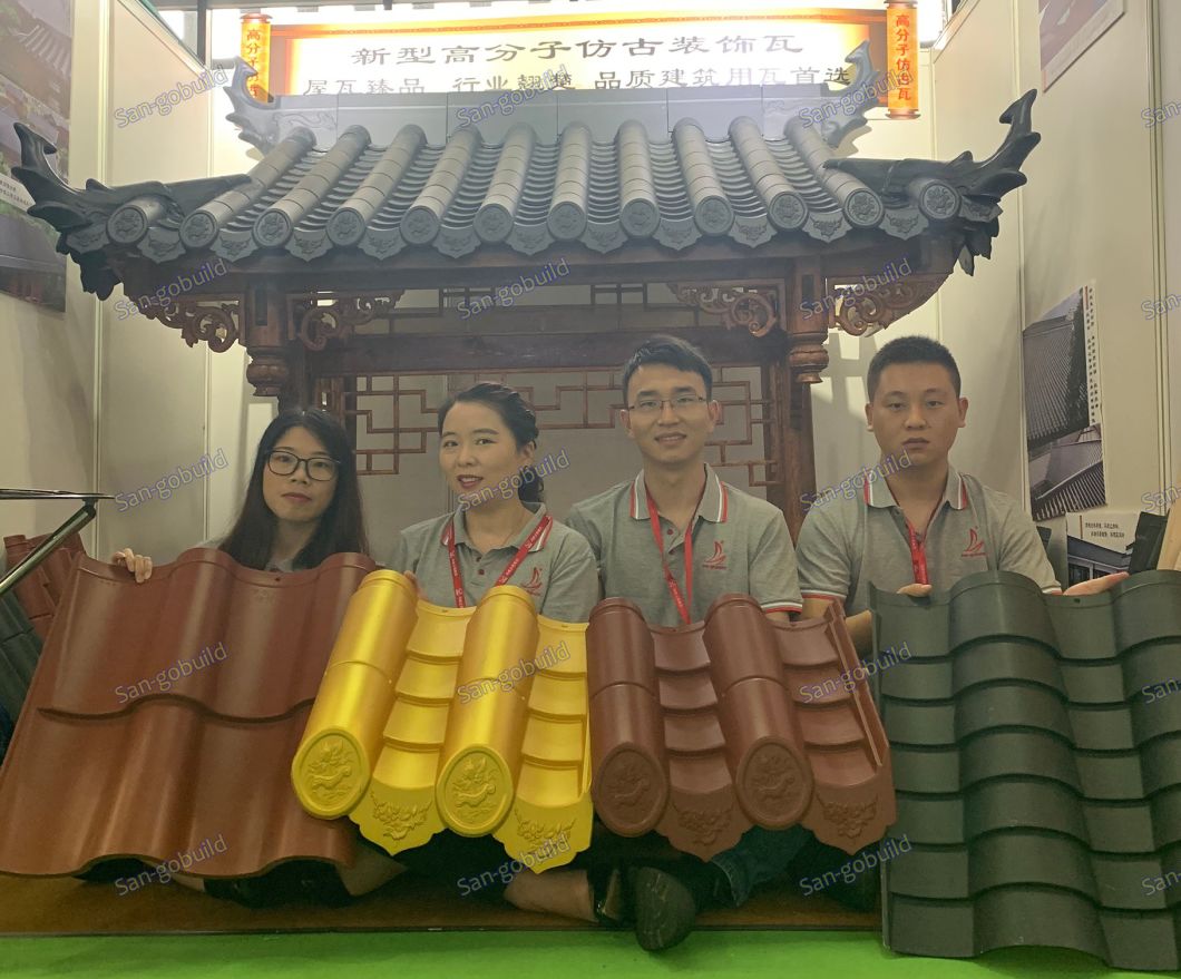 Easy Installing Building Material Plastic Roofing Sheet Type Clay Roof Tile Design Temple Rooftop