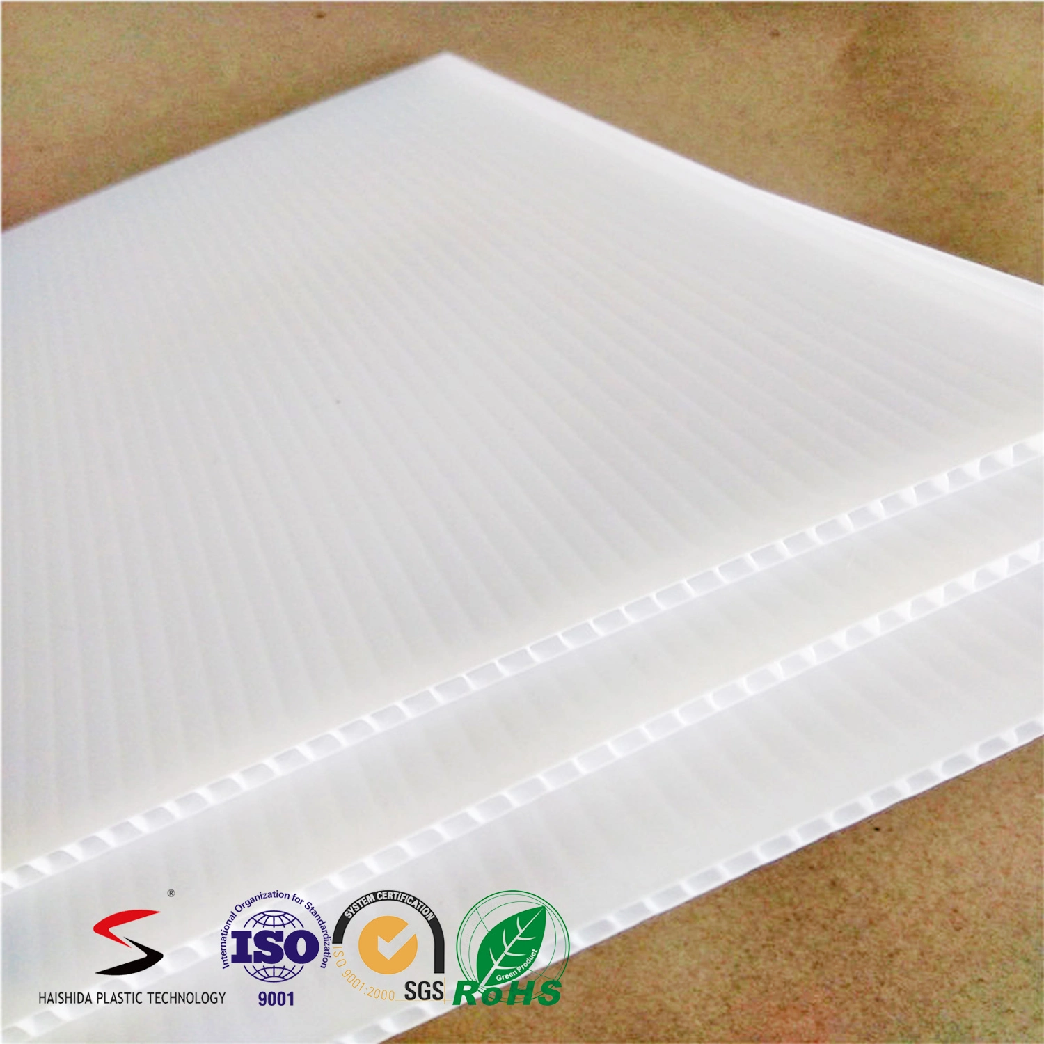 White PP Double Wall Corrugated Plastic Sheet Correx Coroplast Corflute Sheet