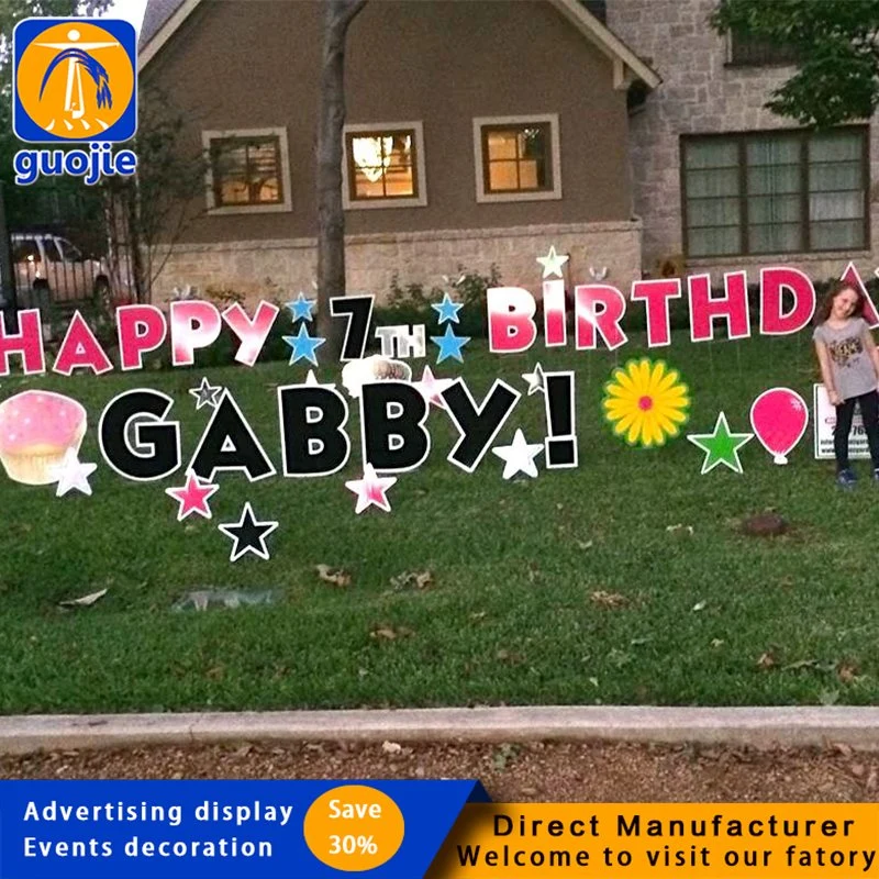 happy birthday corrugated coroplast outdoor alphabet code sign