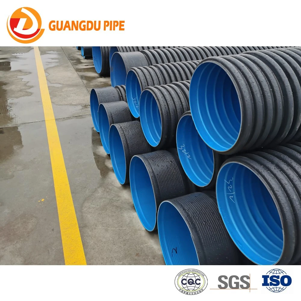 Black HDPE Large Flexible Drainage Culvert Double Wall Plastic Corrugated Pipe