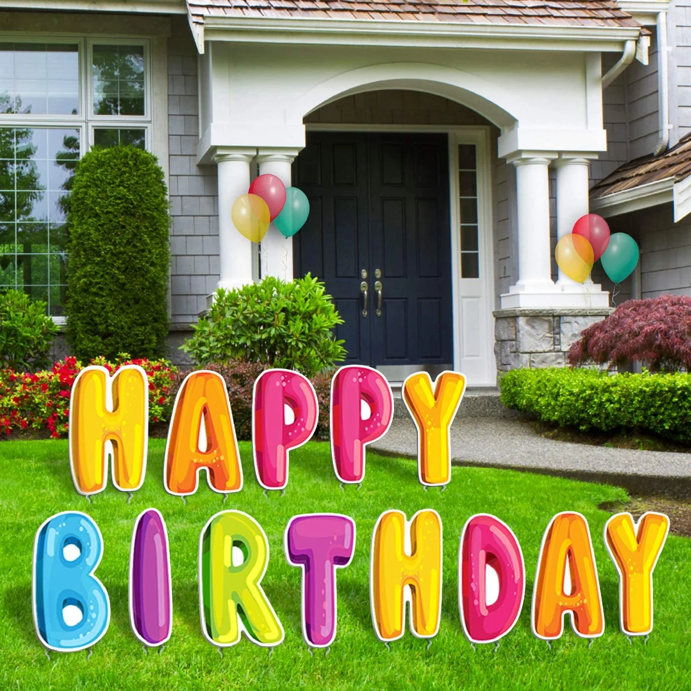 Happy Birthday PP Corrugated Plastic Sheet Coroplast Yard Sign Corflute Corrugated Plastic PP Sign for Advertising Outdoor Lawn Decoration