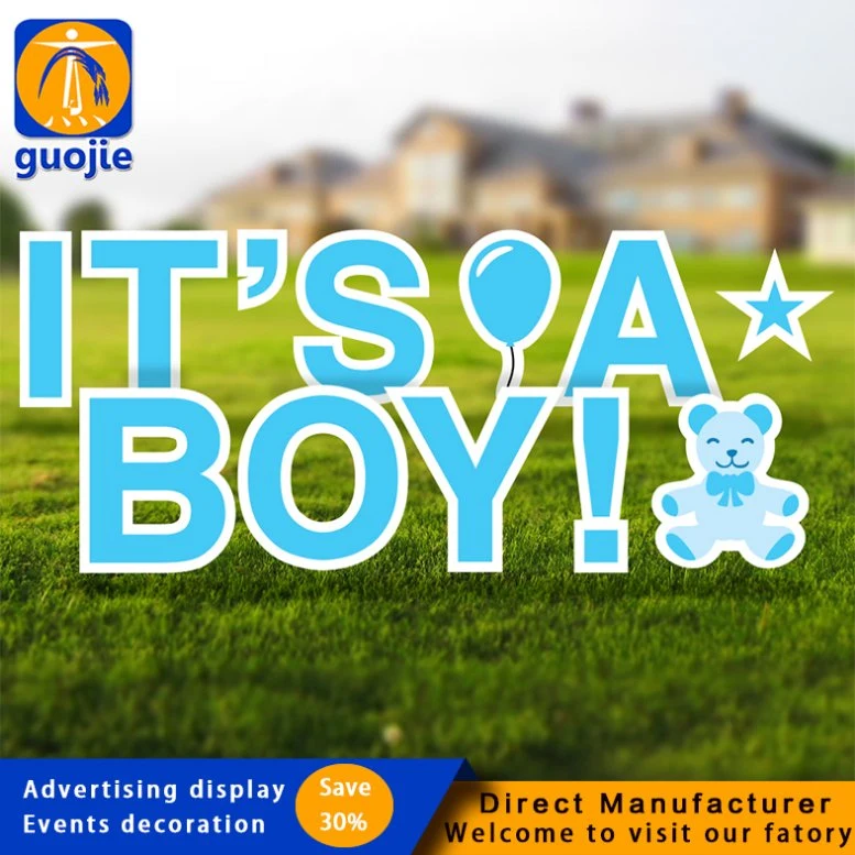 Outdoor Lawn Coroplast Boy Sweet 16th Birthday Letter Yard Logo Corrugated Plastic Band H Pile