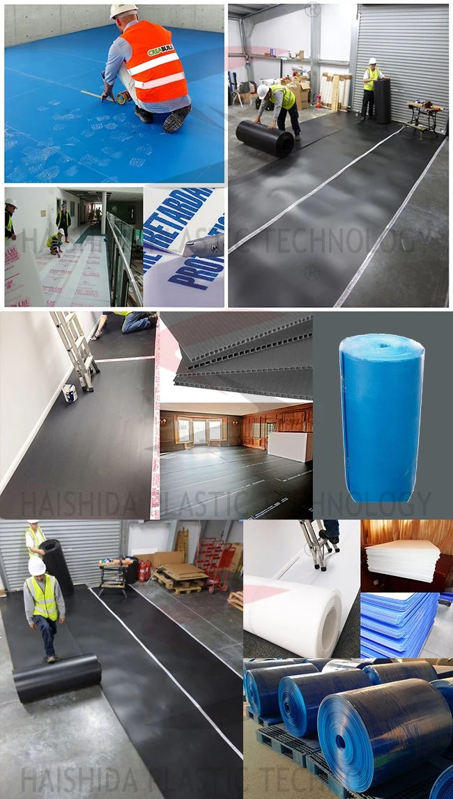 Building Material Logo Printing PP Correx Coroplast Corflute Plastic Sheets Floor Protection