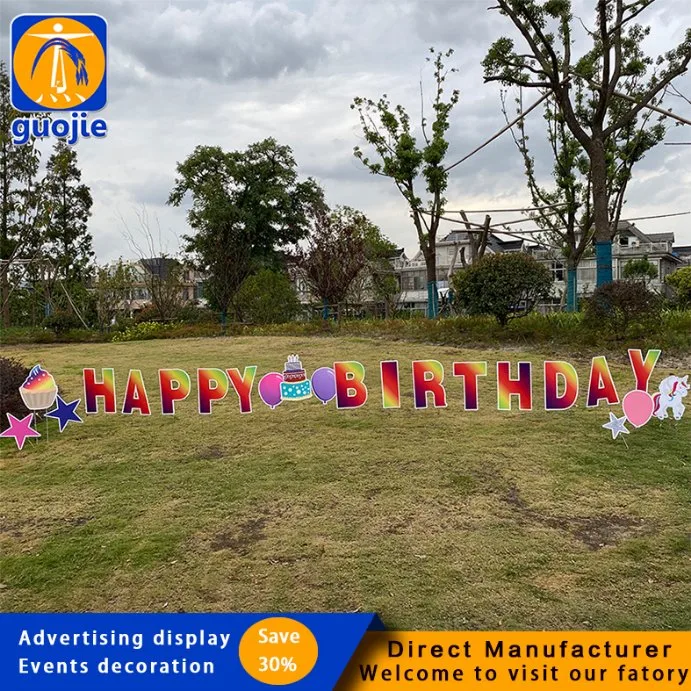 Outdoor Blank Lawn Coroplast Boy Happy Birthday Custom Letters Yard Sign Corrugated Plastic
