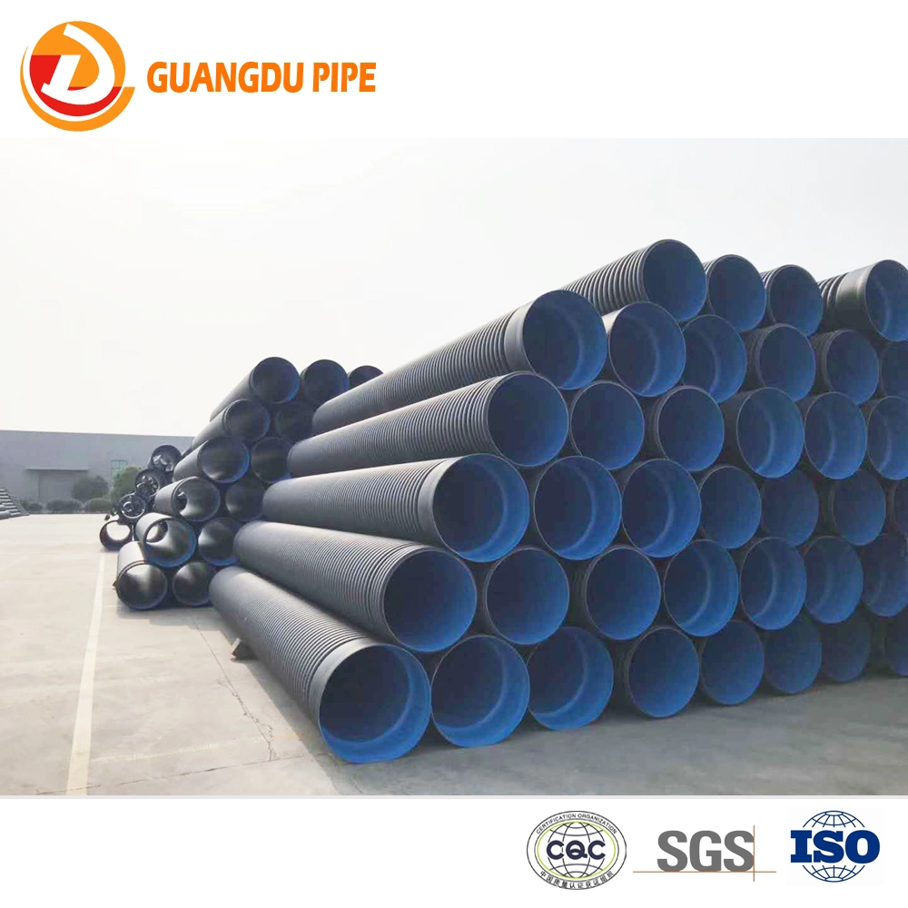 HDPE Double Wall Corrugated Pipe Drain Pipe Dwc Drain Pipe Sn4 Sn8 DN300