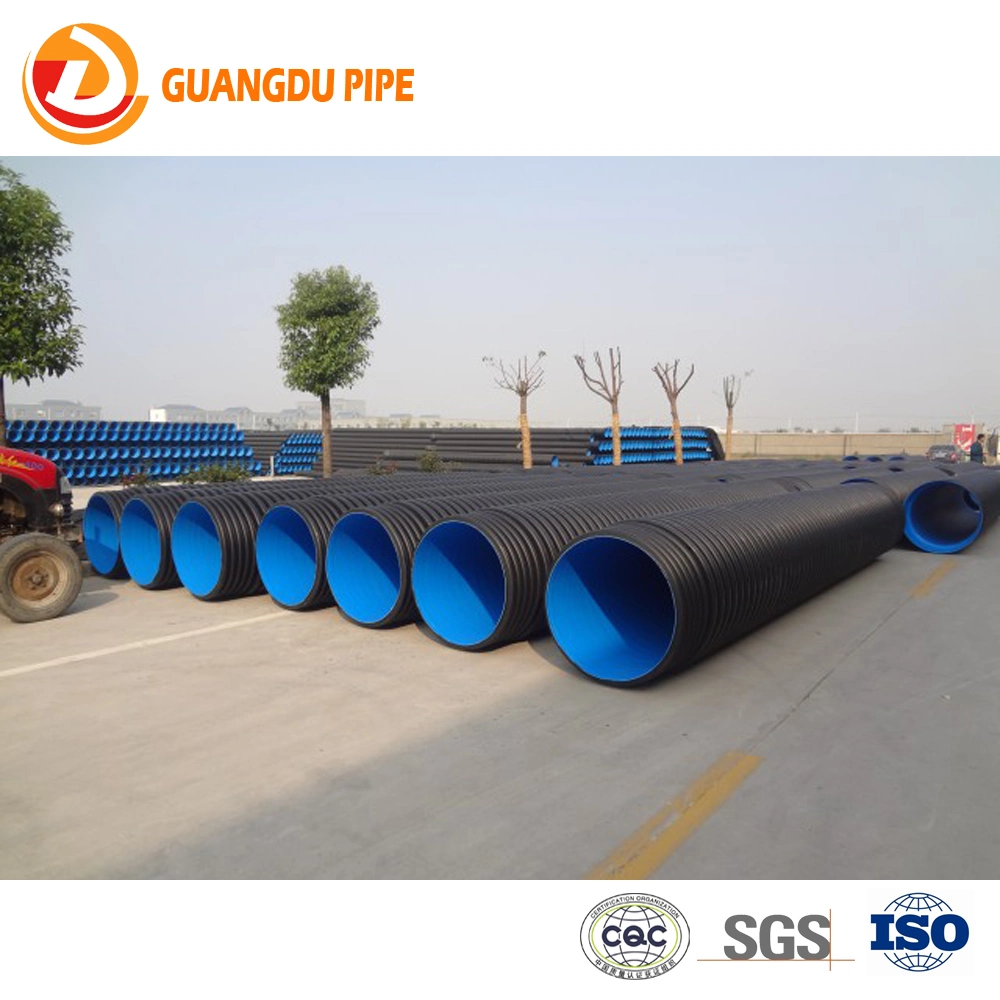 Plastic 600mm culvert pipe HDPE double wall corrugated pipe