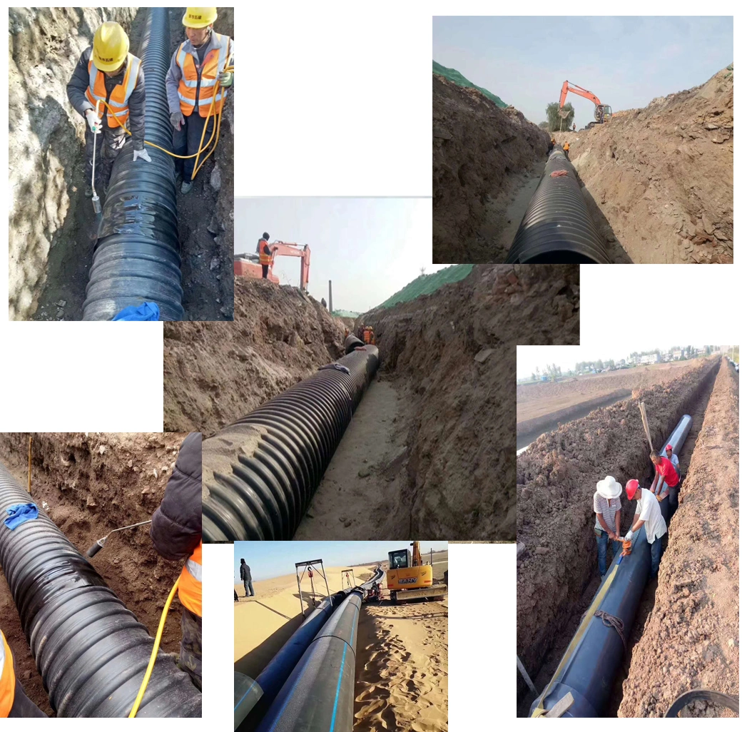 HDPE Double Wall Corrugated Pipe Infiltration Pipe PE Drainage Pipe