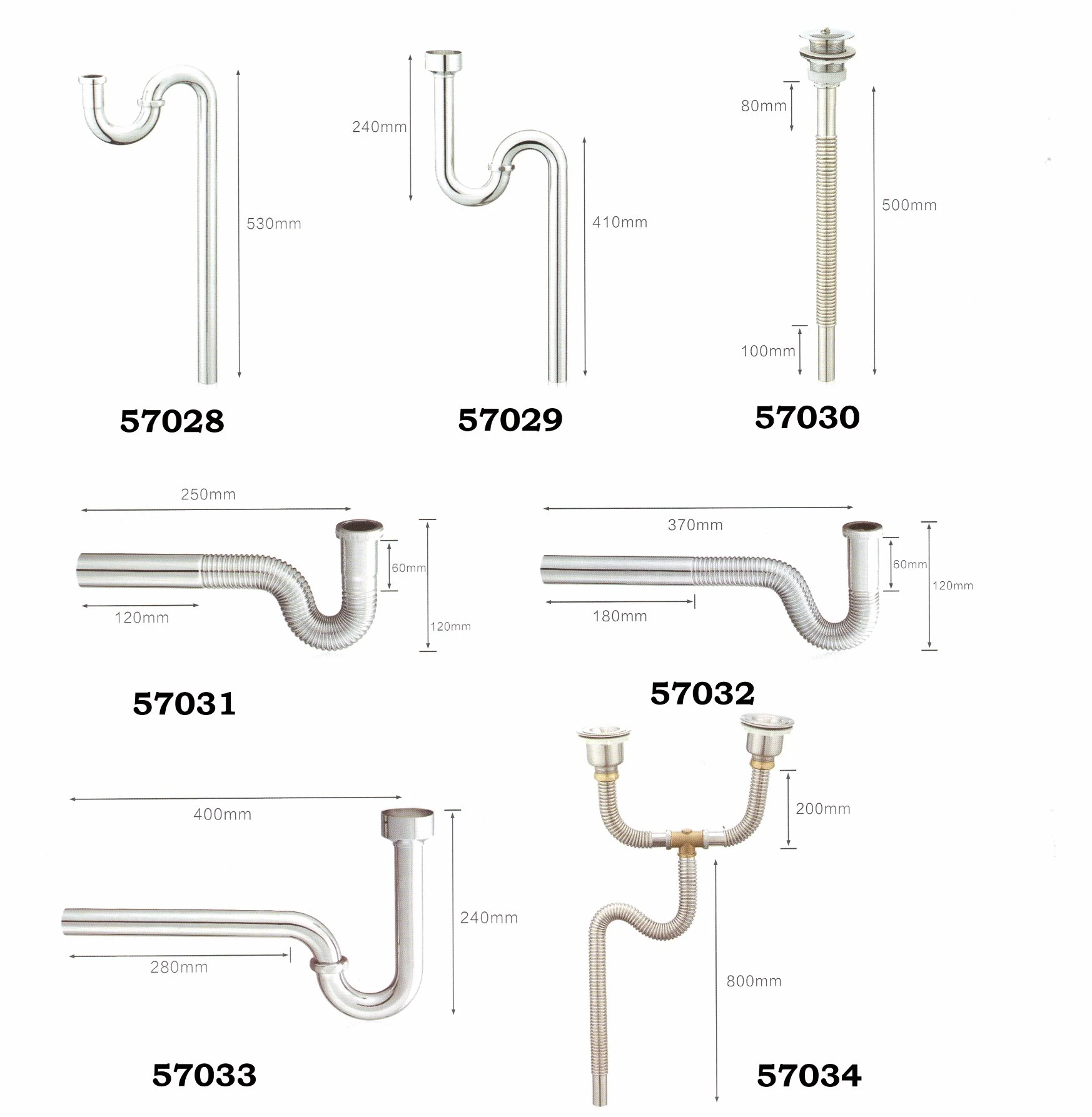 Bathroom Brass Drainage Waste Pipe, Brass Bellows