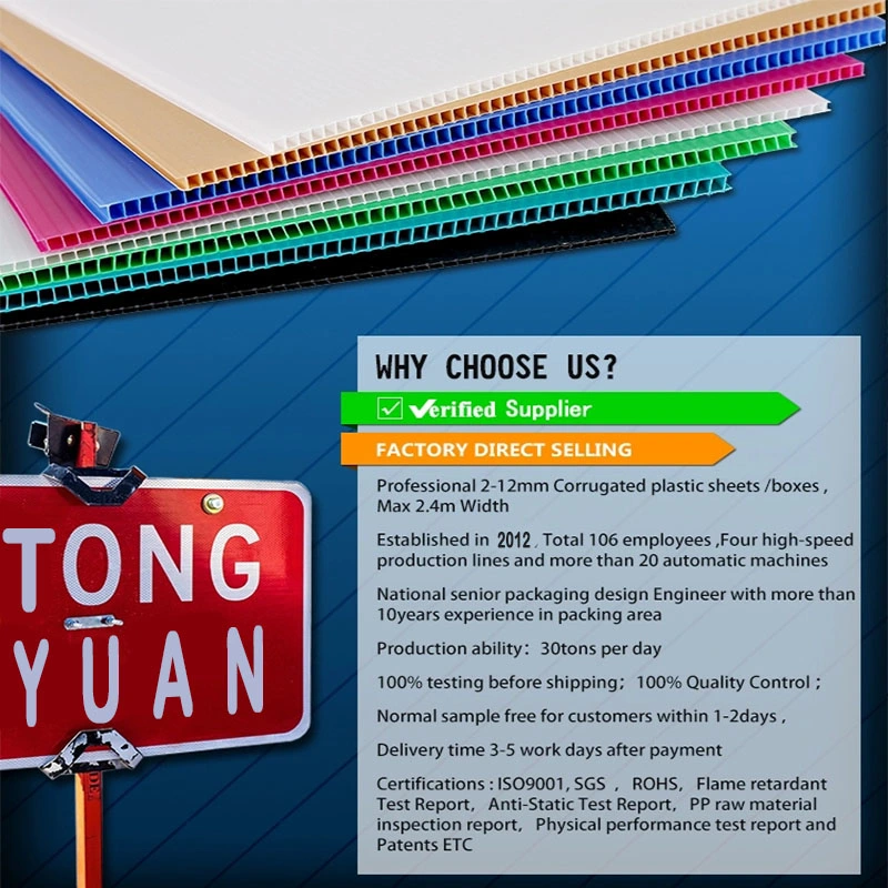 Factory Direct Polypropylene Correx Hollow Corrugated Plastic Display PP Sheet