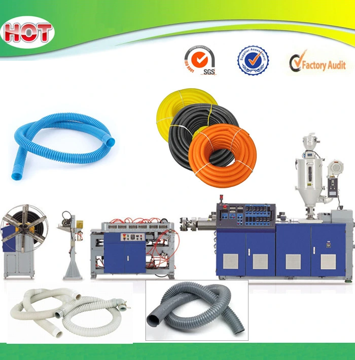 Washing Machine Air Conditioner Corrugated Drainage Pipe Plastic Extrusion Line