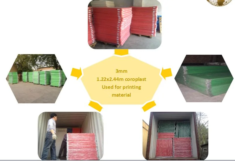 3mm 500GSM 4mm 700g 750g PP Corrugated Plastic Sheet