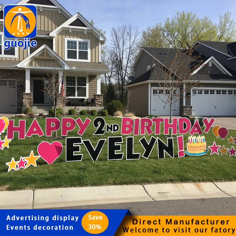 Lawn Logo Corrugated Balloons Outdoor Alphabet Code Sign