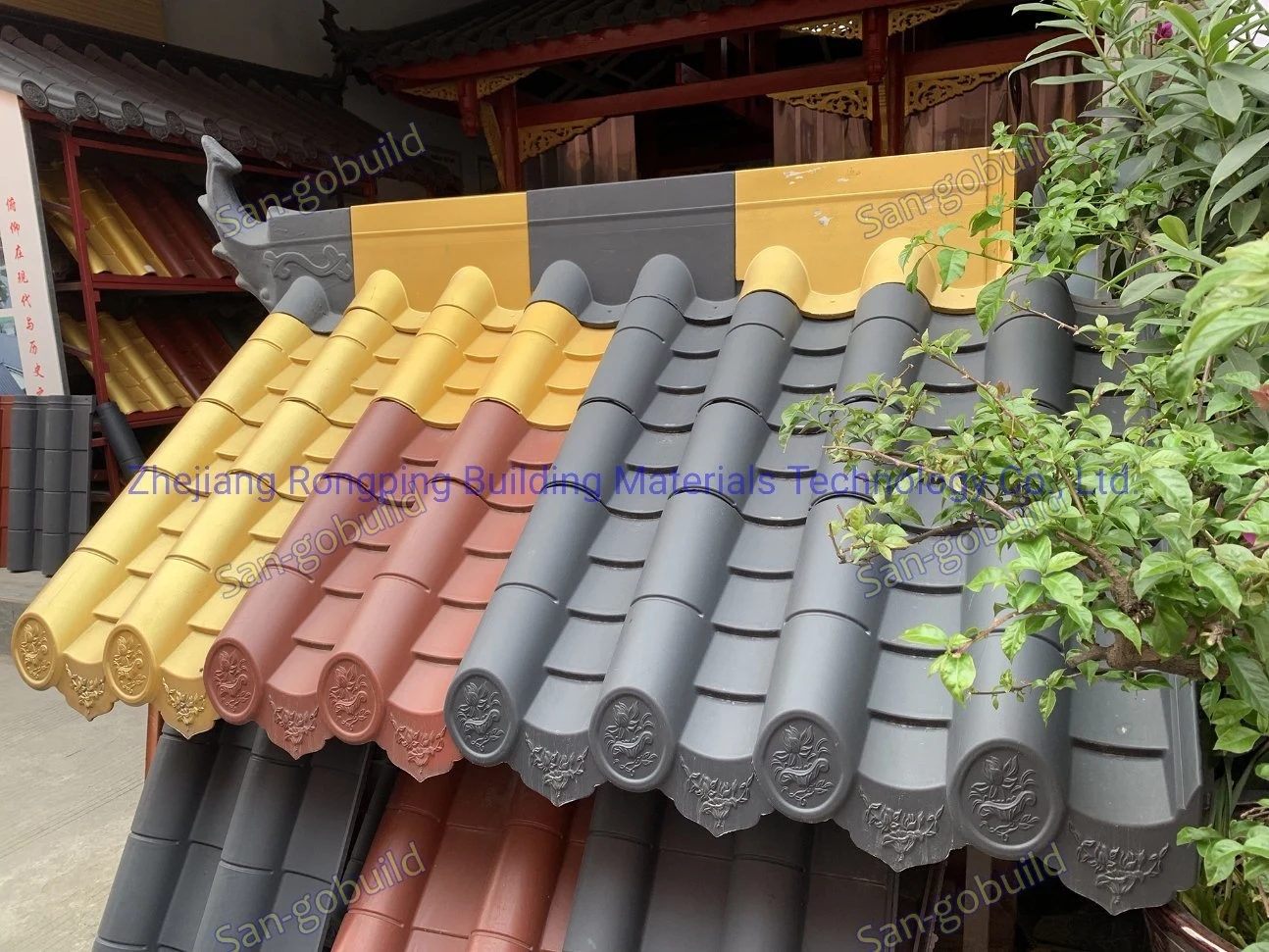 Easy to install building material plastic roofing sheet type clay roofing tile design temple roof