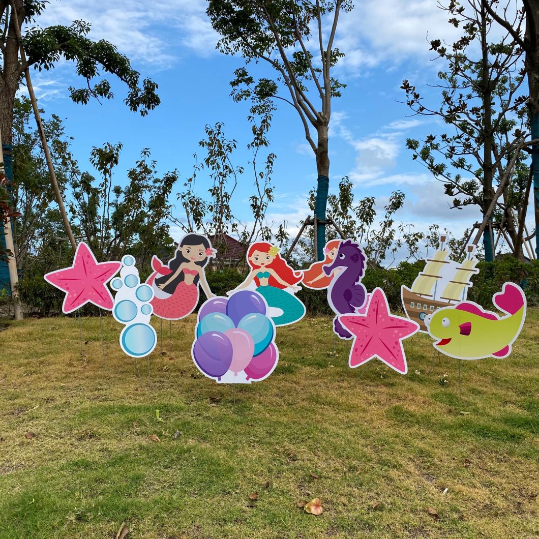 Outdoor Lawn Coroplast Boy Sweet 16 Happy Birthday Letter Yard Signs Corrugated Plastic with H Stakes