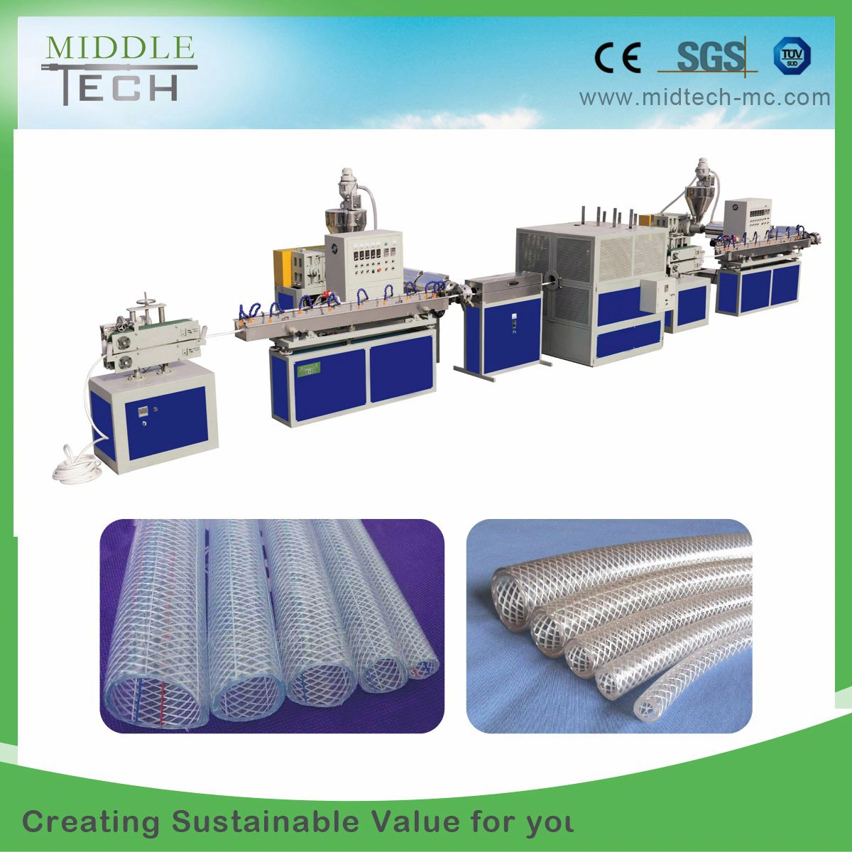 Plastic Soft PVC Garden Fiber Braided Reinforced Pipe Hose/Corrugated Pipe/Pipe Extruder
