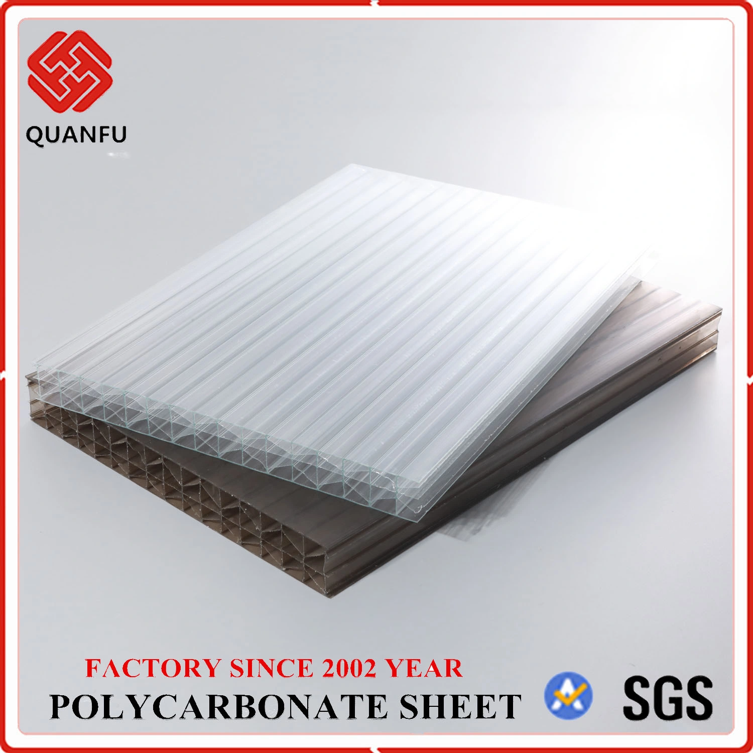 8mm Two Wall Hollow Polycarbonate Sheet for Greenhouse / Greenhouse Polycarbonate Sheet