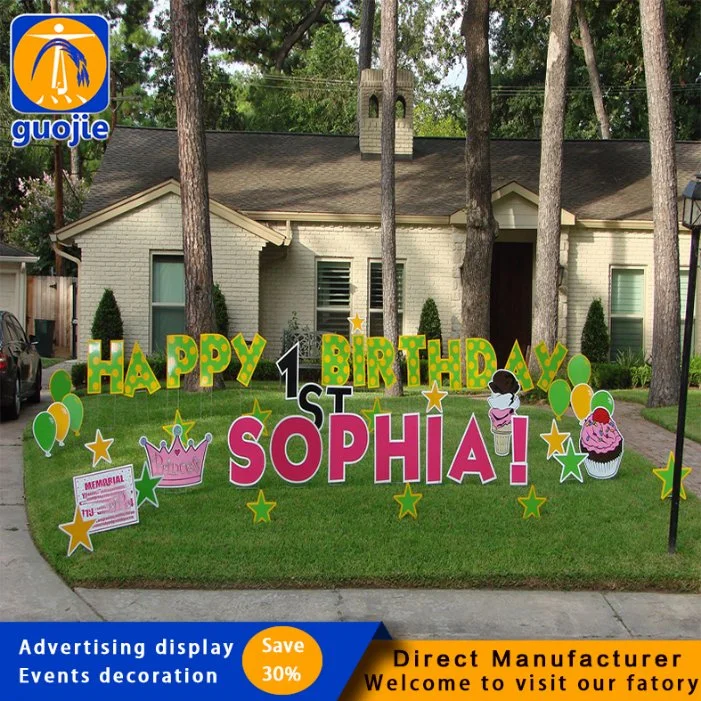 Outdoor Blank Lawn Coroplast Boy Happy Birthday Custom Letters Yard Sign Corrugated Plastic