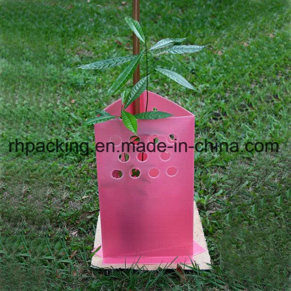 Pink corrugated PP board / flute board / corrugated plastic board to protect small trees