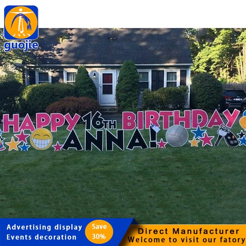 Lawn Logo Corrugated Balloons Outdoor Alphabet Code Sign